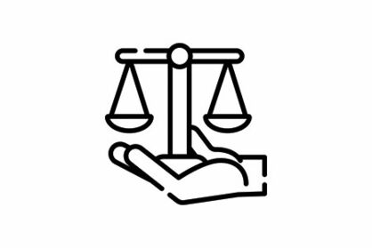 Interessenvertretung Icon - Waage auf einer Hand