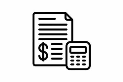 Buchführung Icon - Paper and calculator