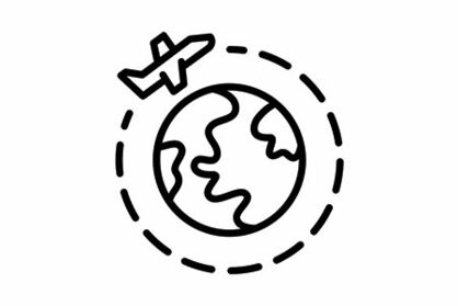 Internationales Steuerrecht Icon - Globe with plane